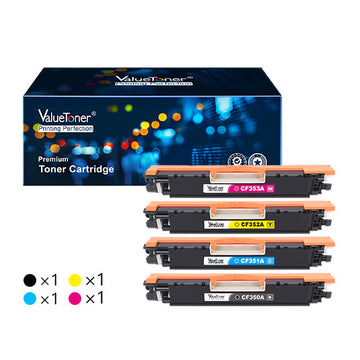 HP 130A CF350A Remanufactured Toner Cartridge (4 Pack)