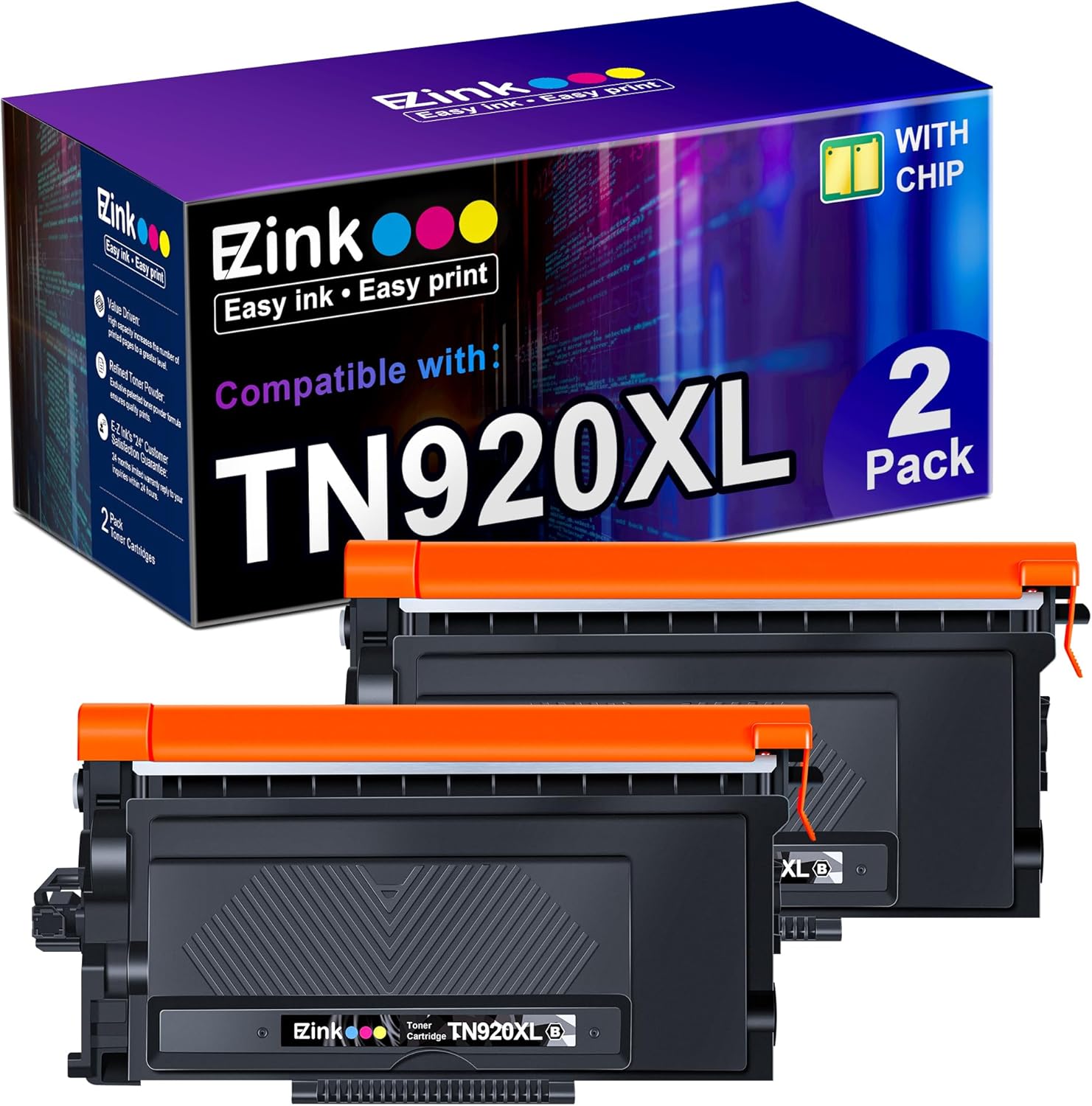 Brother TN920XL TN920 Compatible Toner Cartridge(2 Black, with Chip)