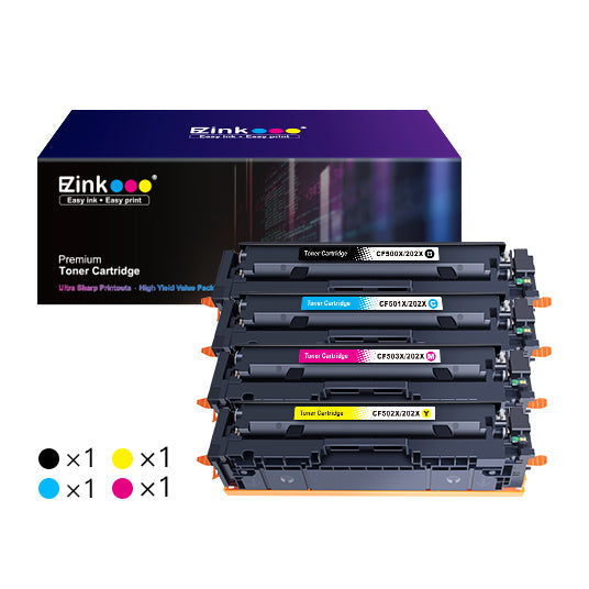 HP 202X CF500X Compatible Toner Cartridge (4 Pack)