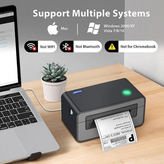 Thermal Label Printer, 4x6 Shippping Label Printer for Shipping Packages, Commercial Thermal Label Maker, Compatible with Amazon, Ebay, Etsy, Shopify, FedEx, etc, Support Windows and Mac (Gray)