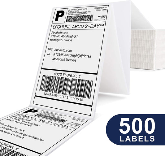 Thermal Labels, 4" x 6" Direct Thermal Shipping Labels (Pack of 500)