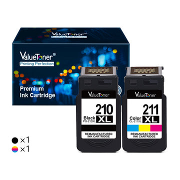 Canon PG-210XL CL-211XL Remanufactured Ink Cartridge (1 Black, 1 Tri-Color)